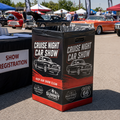Corrugated Trash Cans – White or Kraft or Custom Print
