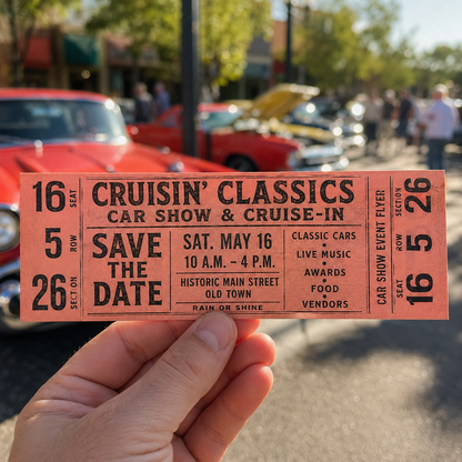 Custom Ticket-Style Event Flyers – 2.125″ x 5.5″