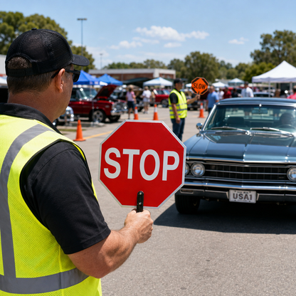 Hand-Held Traffic Paddles – STOP/SLOW or STOP/STOP
