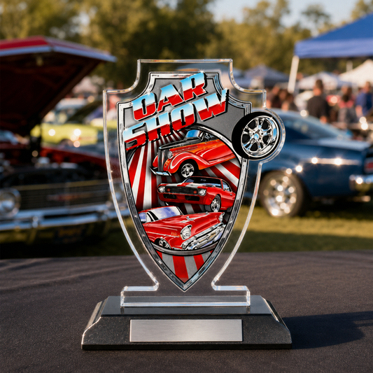 6" Arrowhead Acrylic Car Show Trophy – Personalized Award