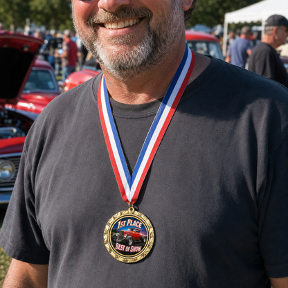 Custom Spinning Car Show Medals – Full-Color Insert