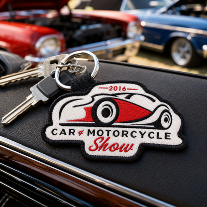 Custom Embroidered Keytag Keychain – 2"
