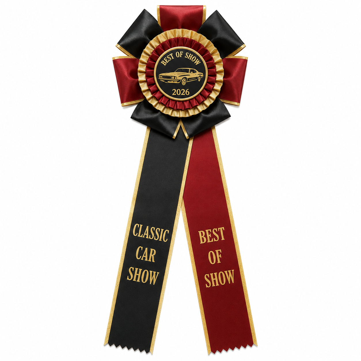 Custom Car Show Winner Rosette Ribbons