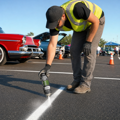 Seymour 20-633 Stripe Temporary Inverted Tip Marker, White | Washable marking paint for fields, lawns, and job site layout; marks about 400 linear feet, rinses away with rain or hose.