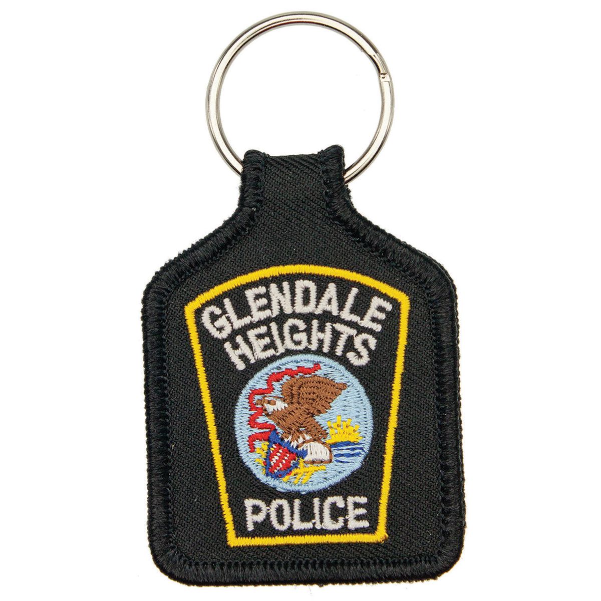 Custom embroidered 2-inch keytag keychain examples