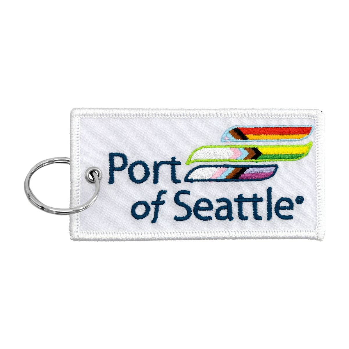Custom embroidered 2-inch keytag keychain example 4