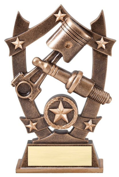 6.5" Spark Plug Car Show Trophy – Personalized Engraved Resin Award