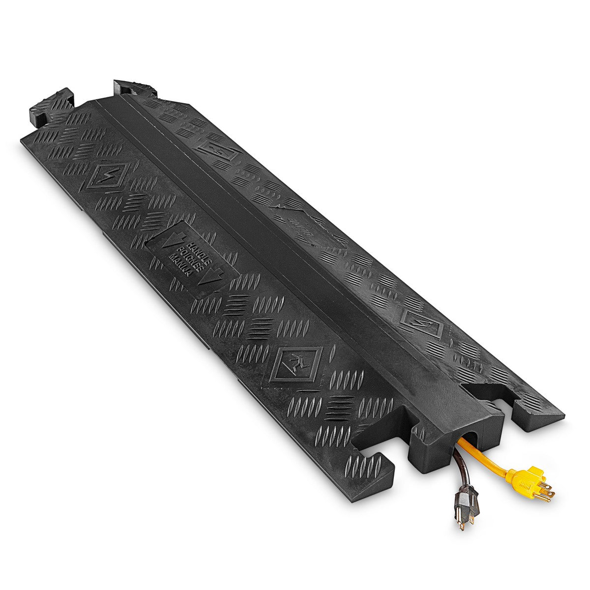 Black 36 x 12 x 2 inch drop-over single-channel cable protector