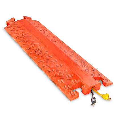 Orange 36 x 12 x 2 inch drop-over single-channel cable protector