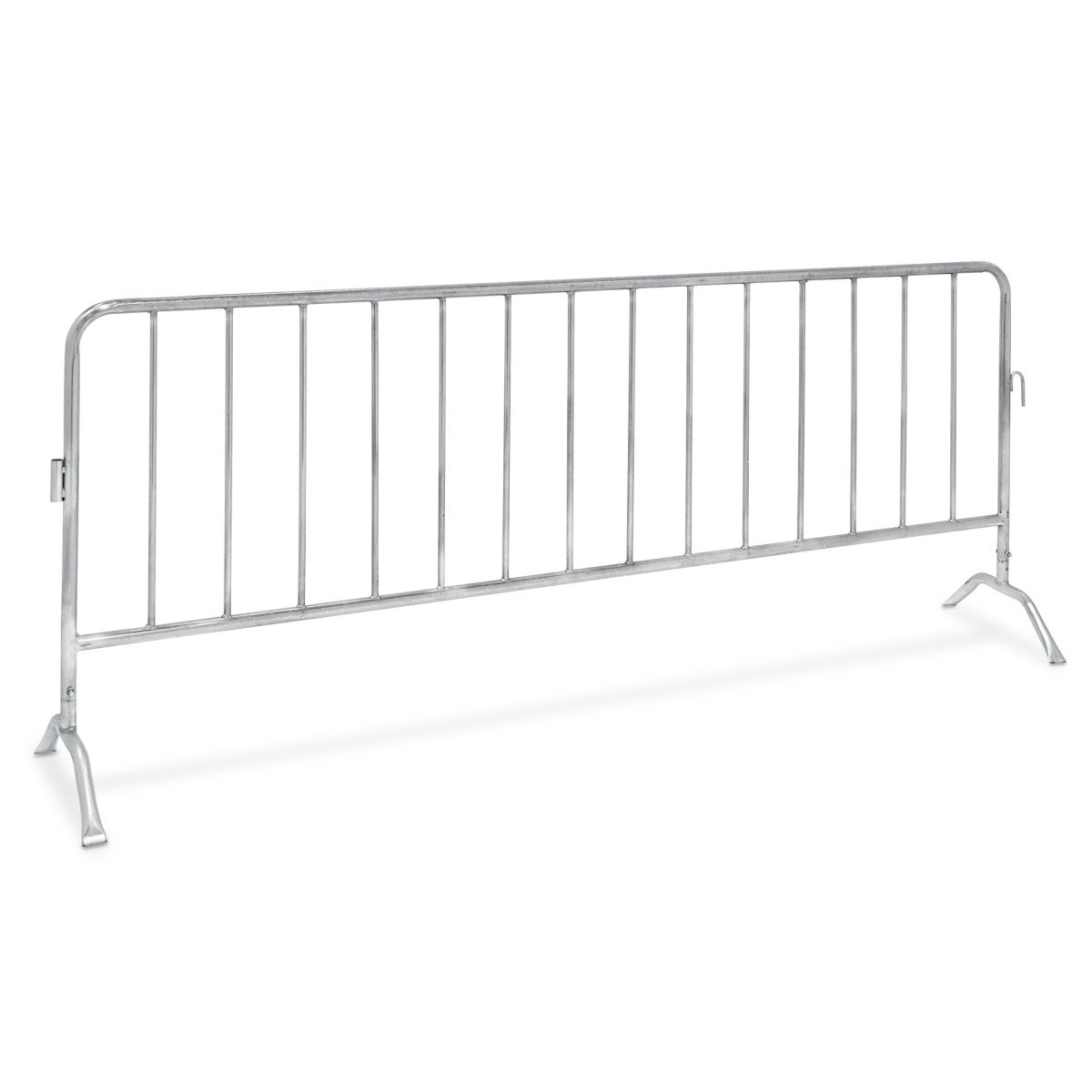 Galvanized portable steel safety barrier with bridge feet