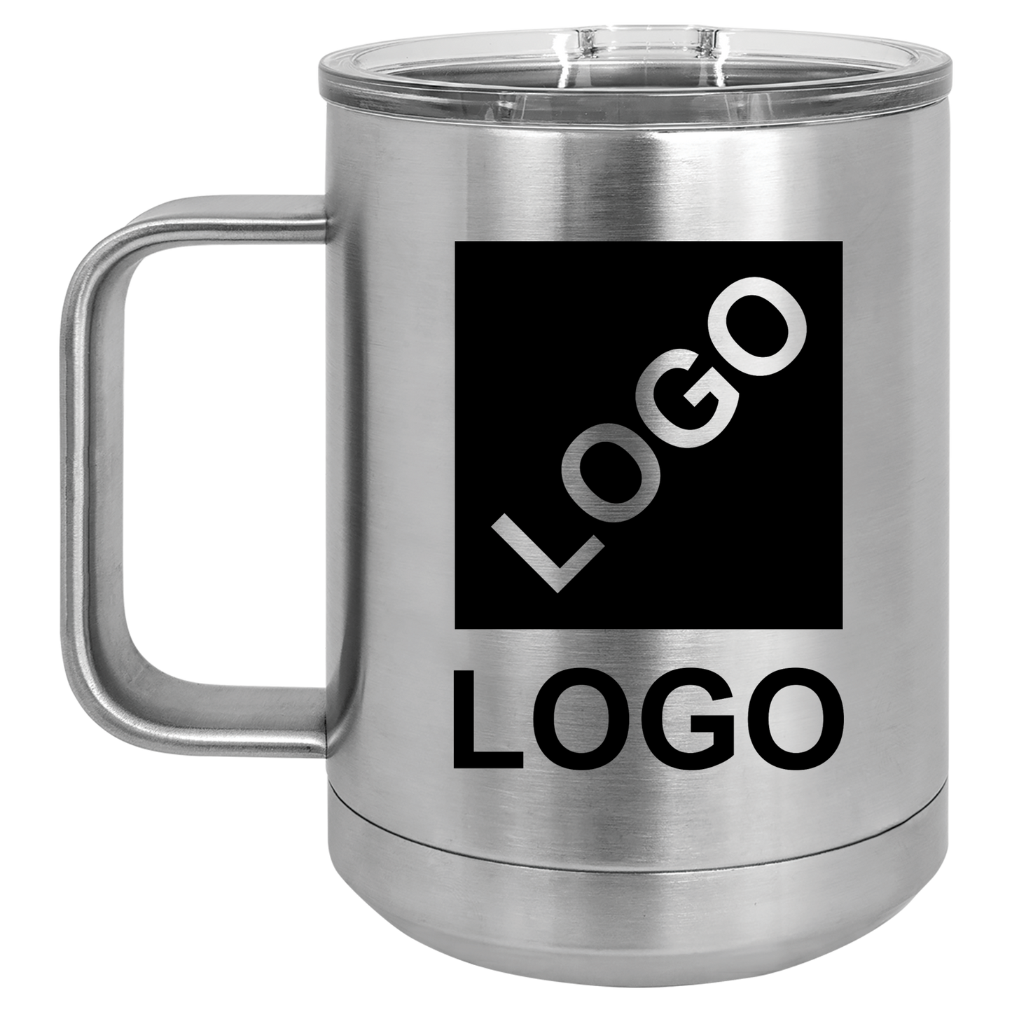Stainless Steel 15 oz custom laser-engraved insulated car show mug