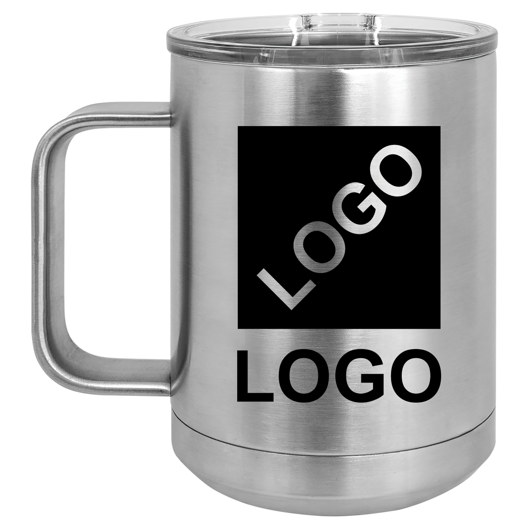 Stainless Steel 15 oz custom laser-engraved insulated car show mug