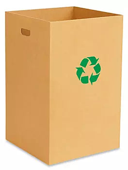 Corrugated Trash Cans – White or Kraft or Custom Print