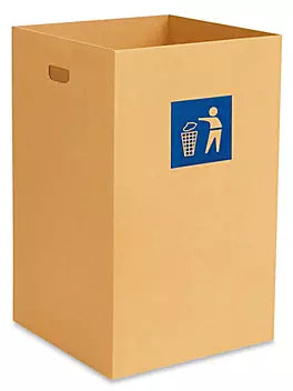 Corrugated Trash Cans – White or Kraft or Custom Print