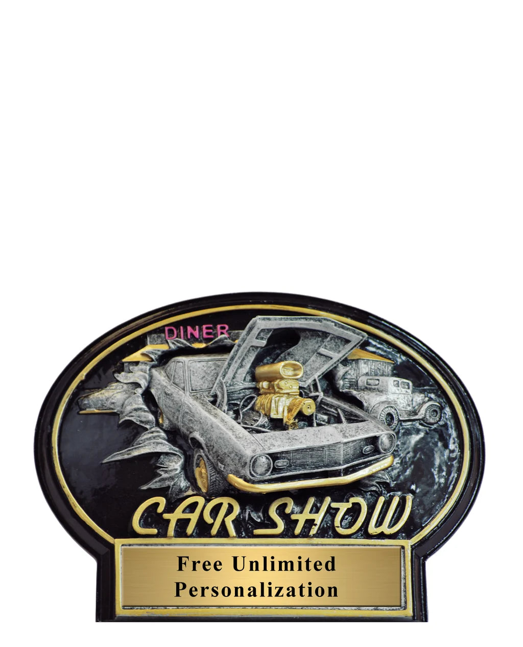 Burst Thru Resin Car Show Trophy – 5.25" Personalized Award