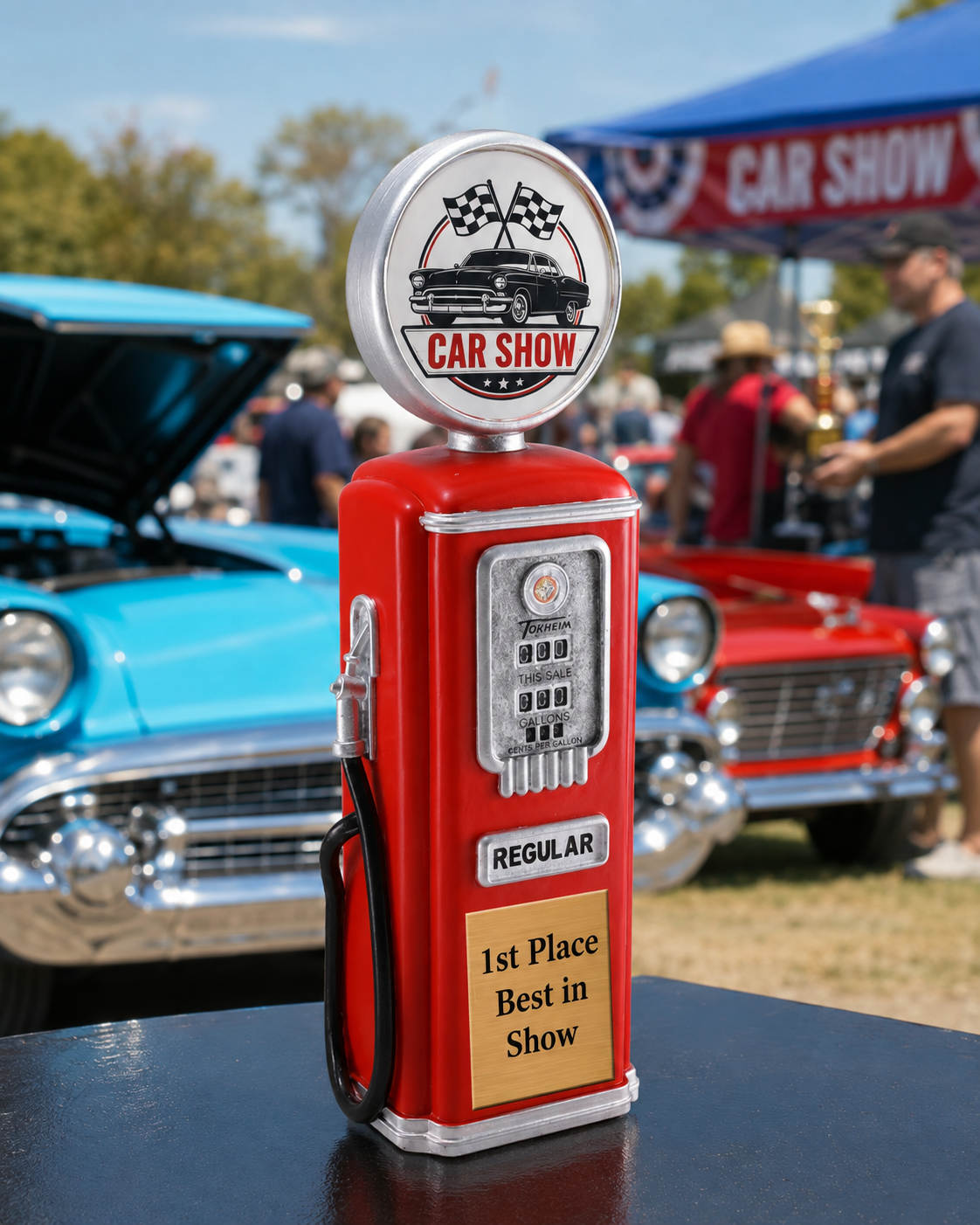 Custom Gas Pump Trophy – 9" Personalized Car Show Award