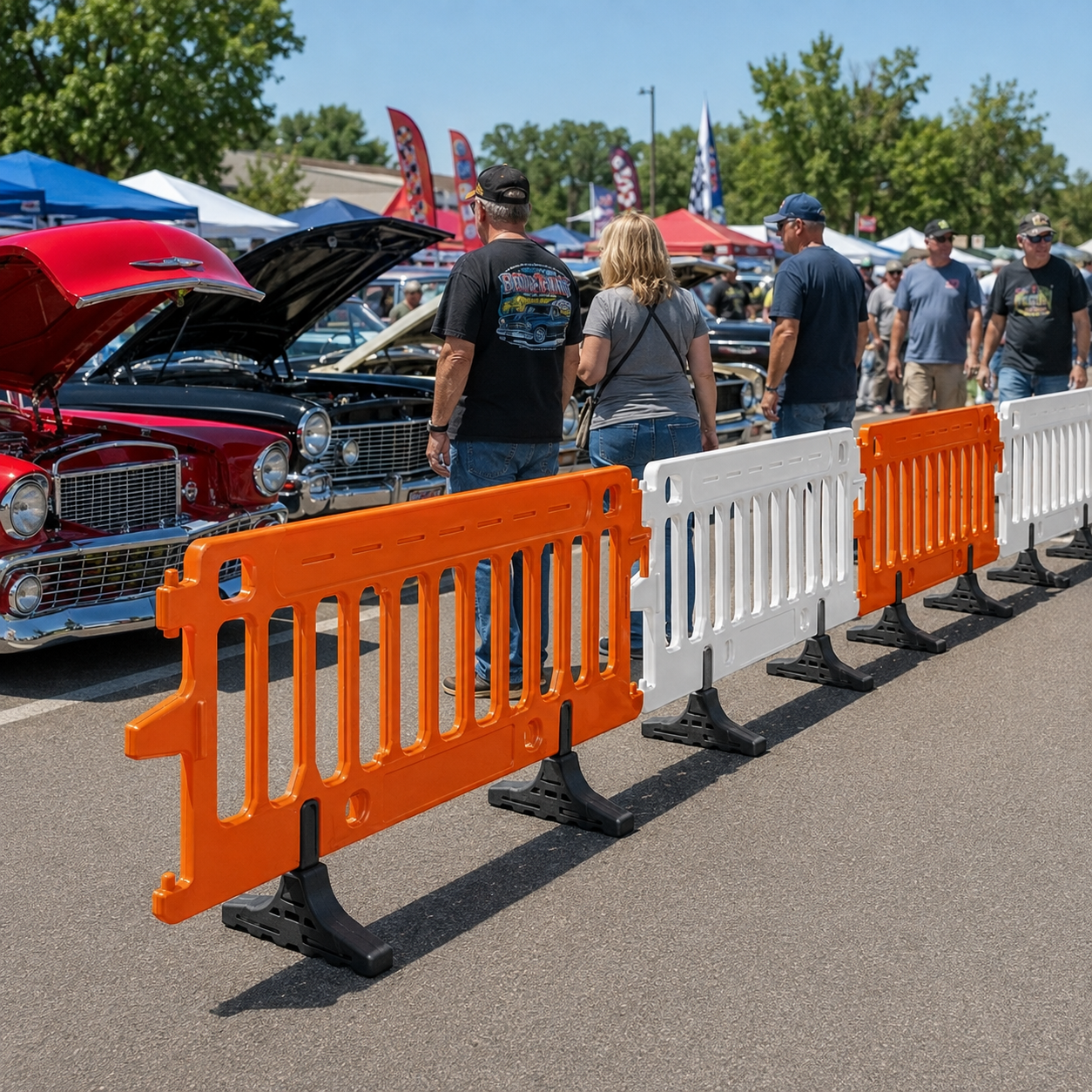 Portable Crowd Control Barrier – Orange or White