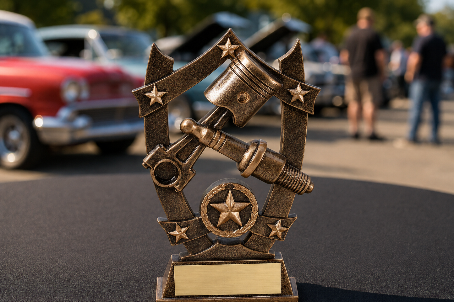 6.5" Spark Plug Car Show Trophy – Personalized Engraved Resin Award