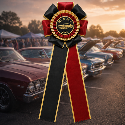 Custom Car Show Winner Rosette Ribbons