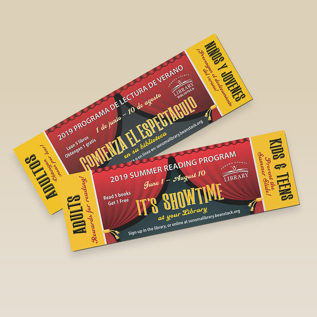 Custom ticket-style car show promotional flyers printed in full color
