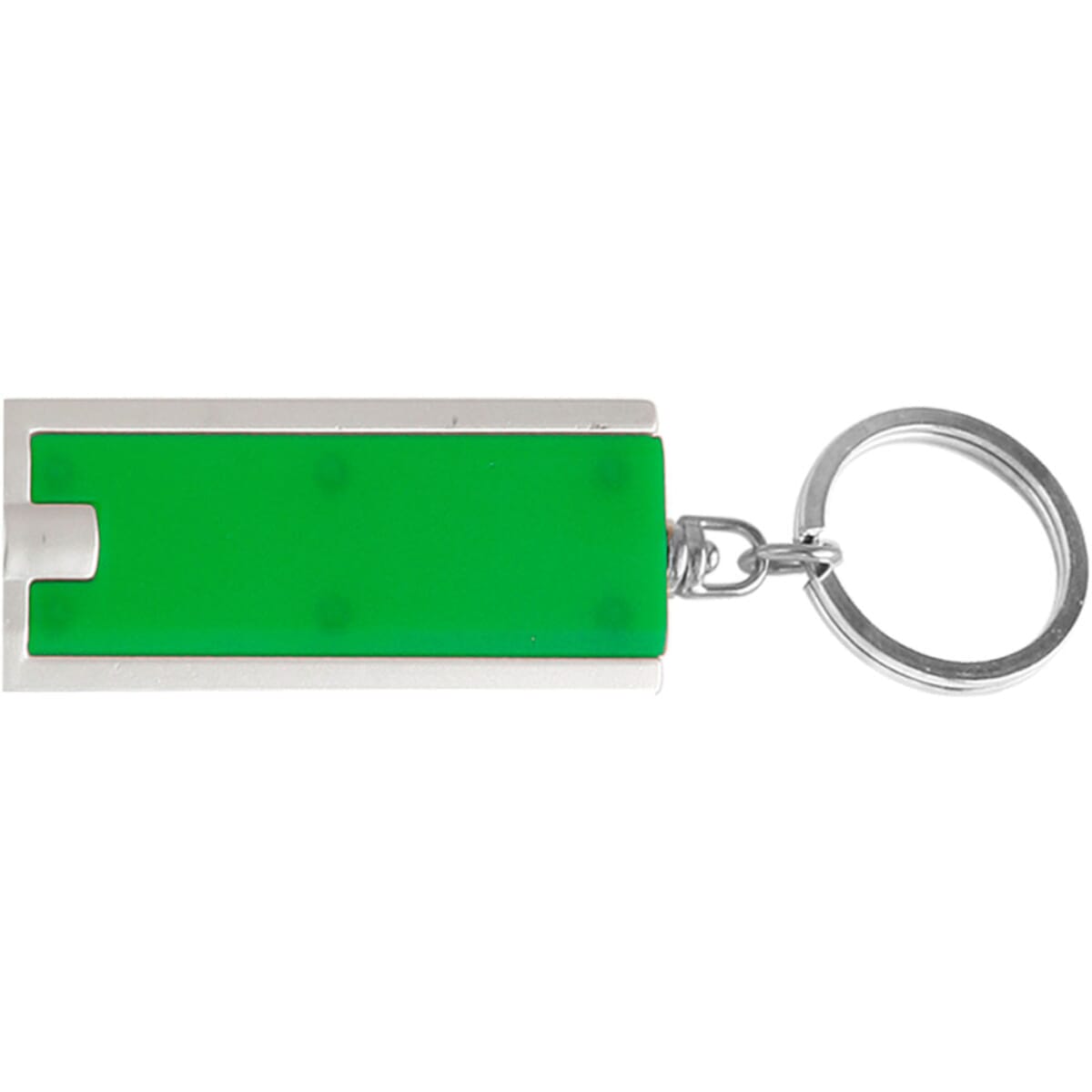 Custom rectangle light keychain in green